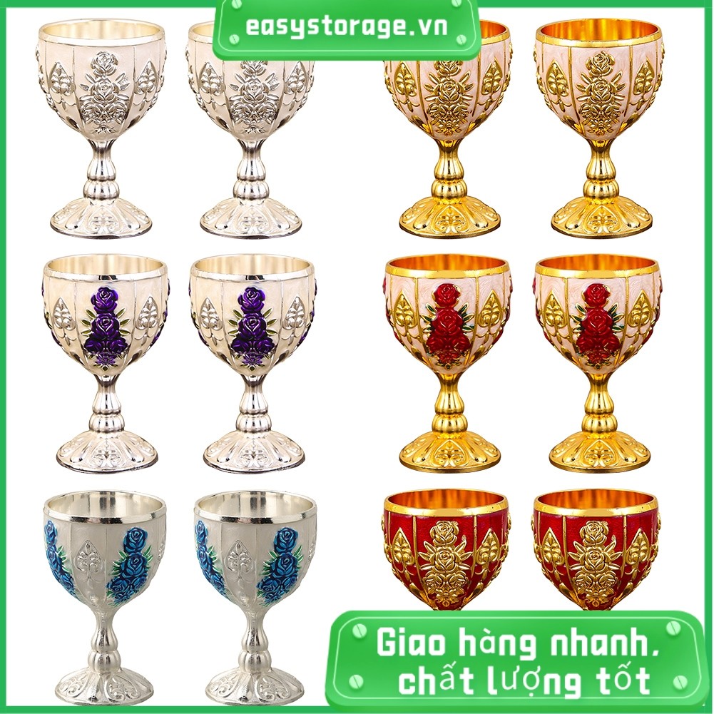 [ESYS] Cốc Rượu Vintage 30ml Cốc Rượu Kim Loại Cao Cấp Rượu Vang Retro Cho Cốc Champagne