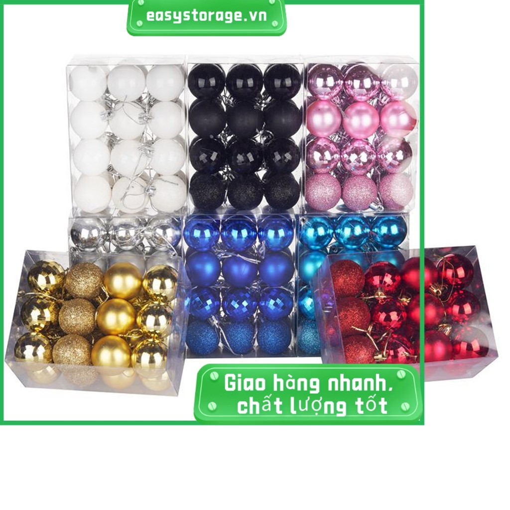 [ESYS] 24 Cái / bộ 40mm Giáng Sinh Cây Giáng Sinh Bóng Bauble Treo Trang Trí Tiệc Tại Nhà