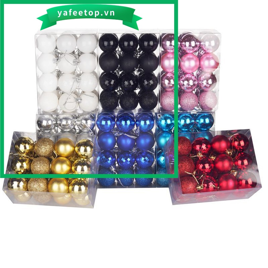 [TOP] 24 Cái / bộ 40mm Giáng Sinh Cây Giáng Sinh Bóng Bauble Treo Trang Trí Tiệc Tại Nhà