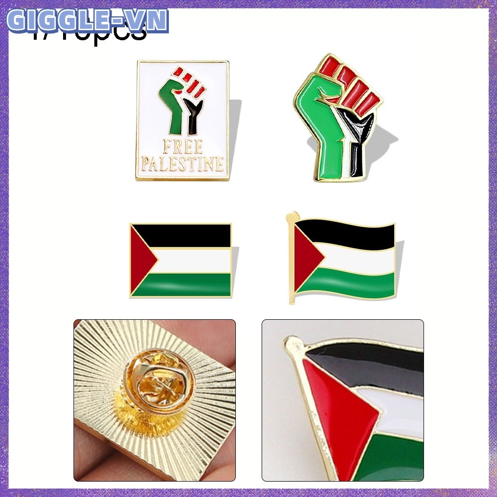 [GIGGLE] 1-10 Chiếc Palestine Cờ Pin Huy Hiệu Lapel - Palestine Cho Quốc Gia