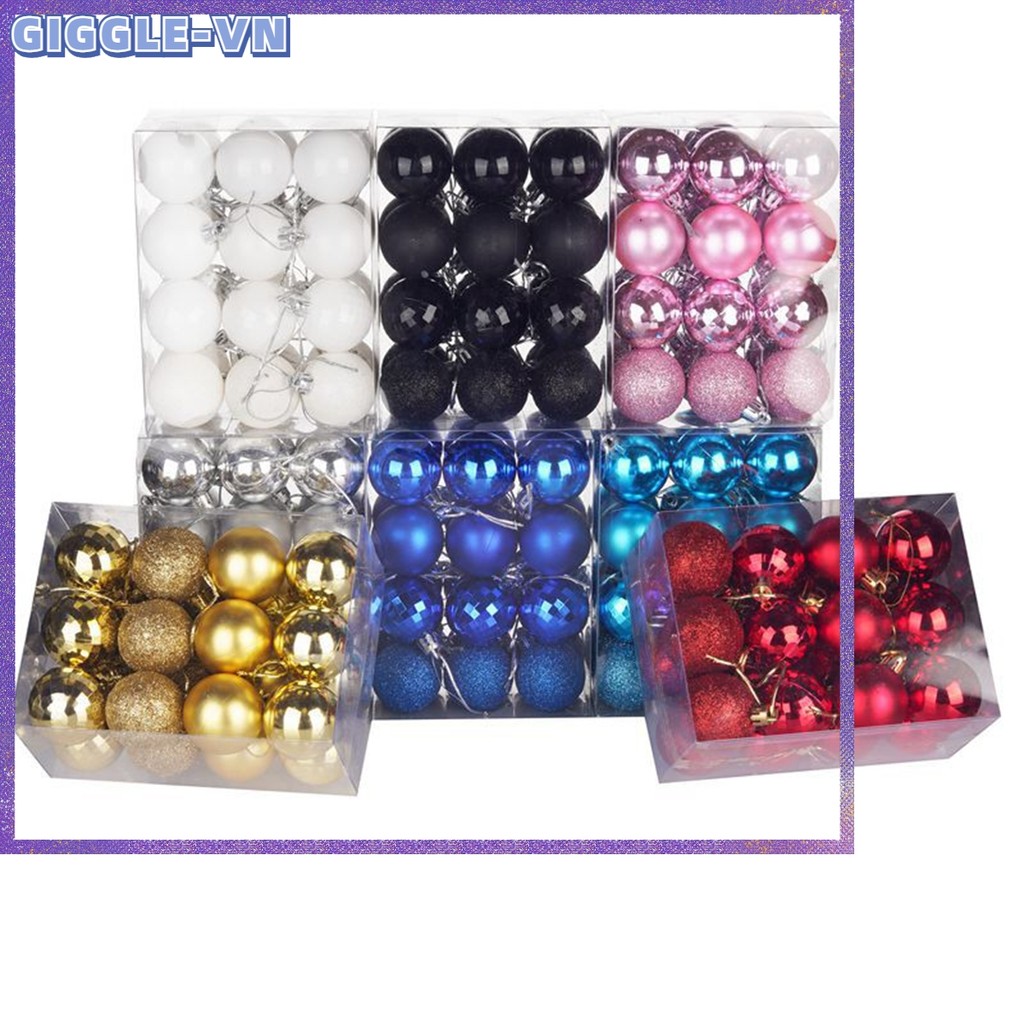 [GIGGLE] 24 Cái / bộ 40mm Giáng Sinh Cây Giáng Sinh Bóng Bauble Treo Trang Trí Tiệc Tại Nhà Trang Tr