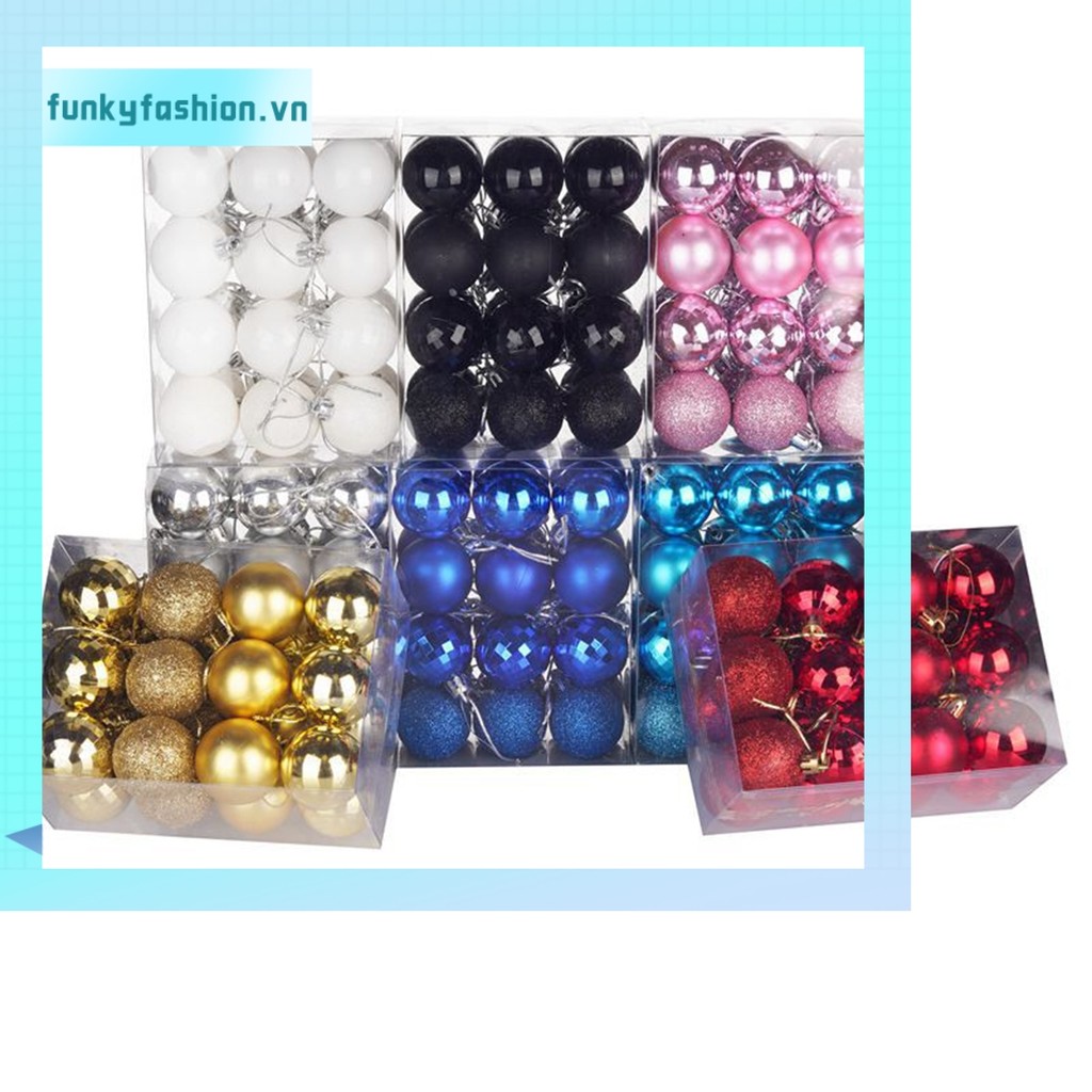 [UNKY] 24 Cái / bộ 40mm Giáng Sinh Cây Giáng Sinh Bóng Bauble Treo Trang Trí Tiệc Tại Nhà Trang Trí