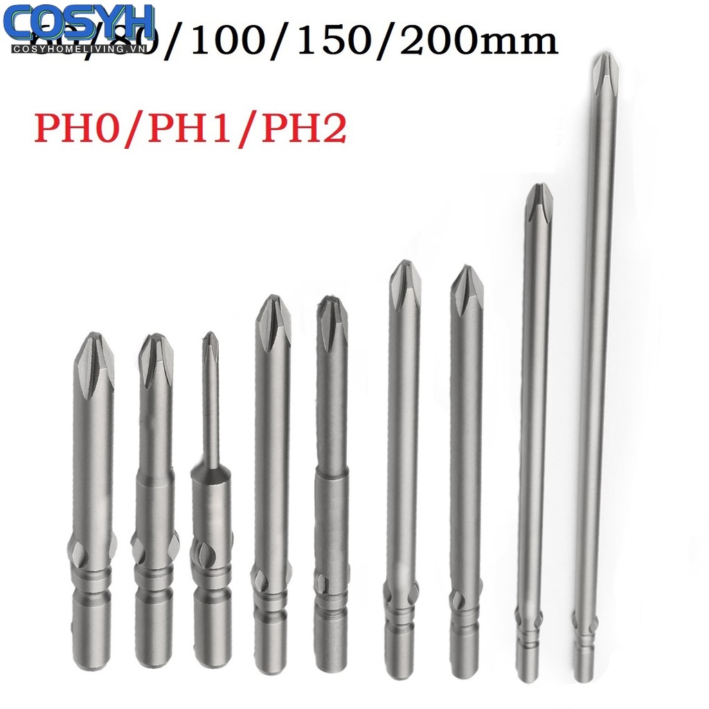 [COSYH] 60-200mm PH0 PH1 PH2 802 Mũi tuốc nơ vít điện ImpactDriver