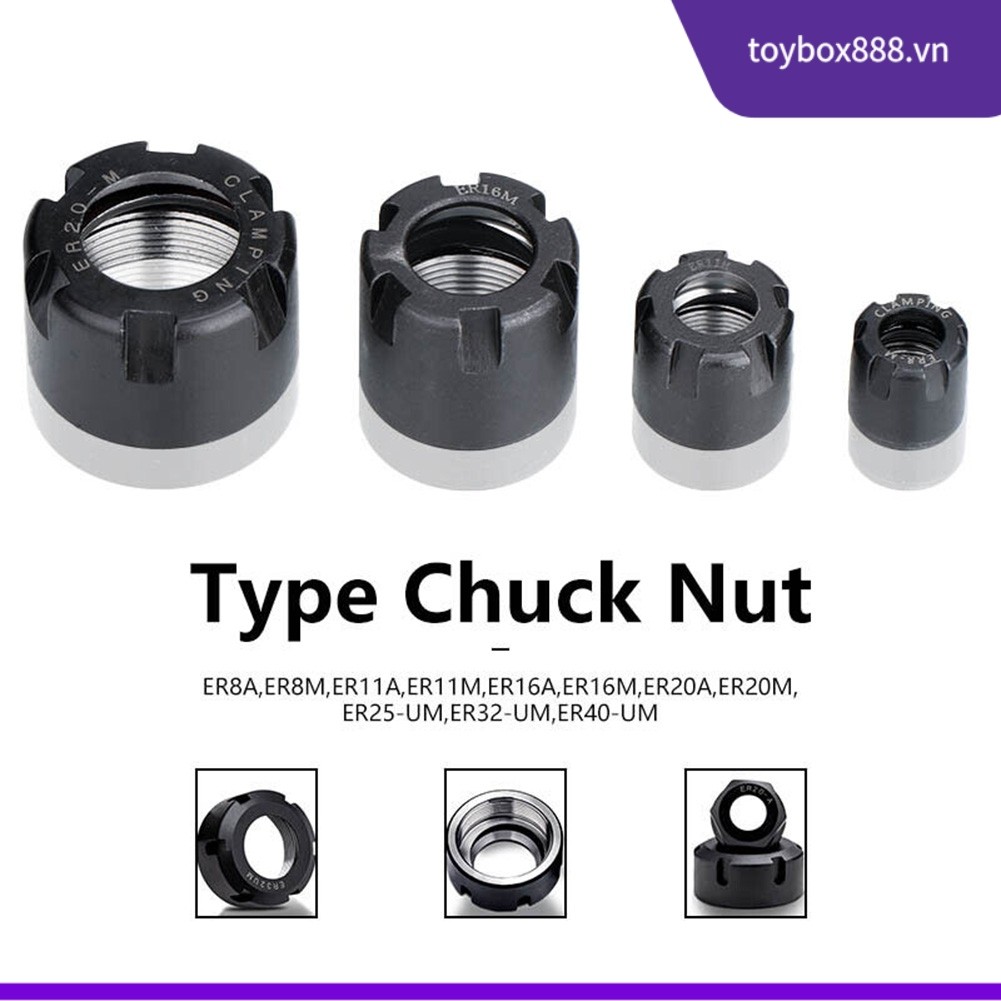 【 TOYB 】 ER8-ER40 A / M / UM Collet Kẹp Hạt Cho Máy Tiện CNC Phay Router Giá Đỡ Bit