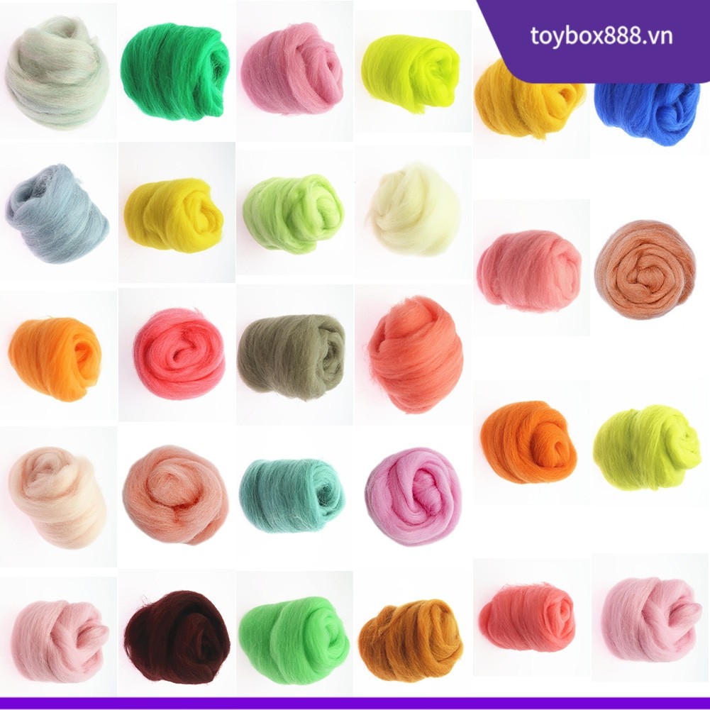 [TOYB] Gói màu len Carded len nỉ kim 20G Nâu Xám Đỏ cho xanh hồng Trung tính