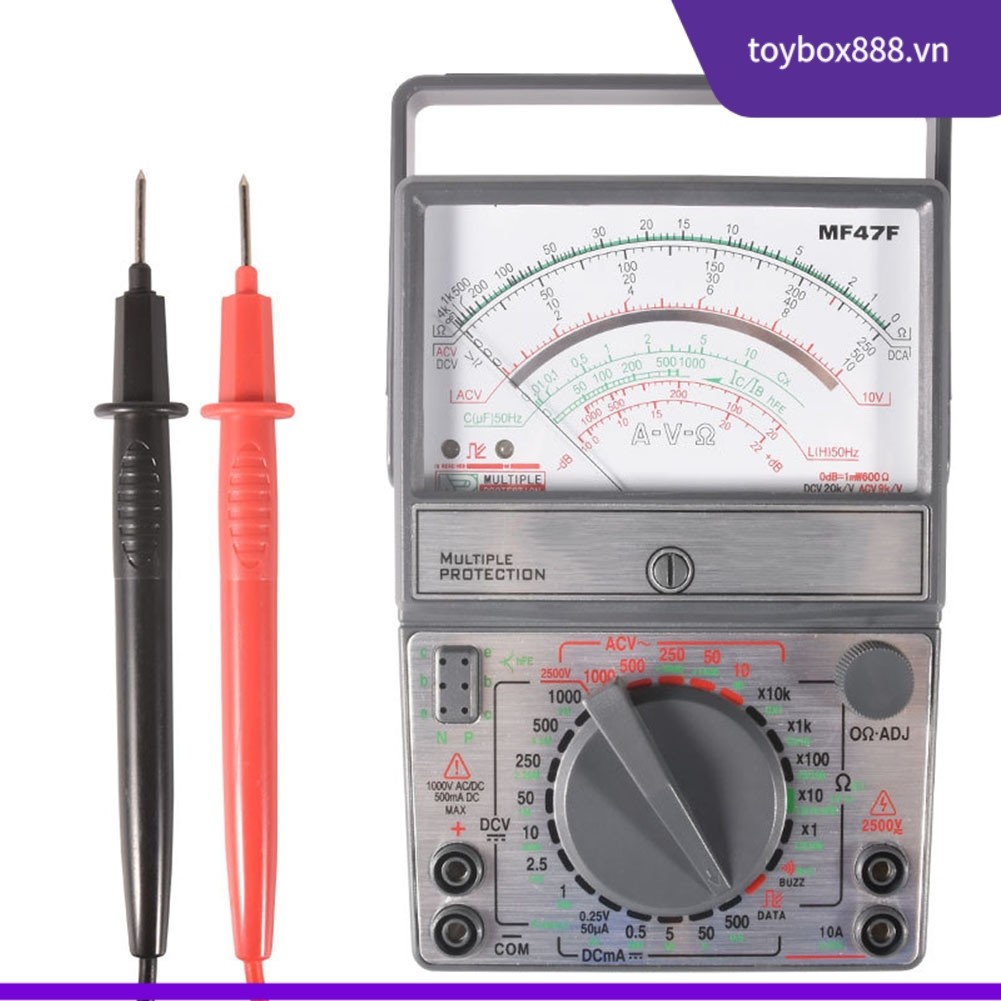 [TOYB] Máy kiểm tra dòng điện áp MF47F Hiển thị con trỏ Đồng hồ vạn năng DC / AC Đồng hồ đo điện cảm