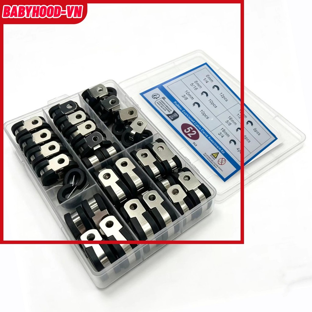 [MỚI] Bộ phụ kiện dây buộc cáp đệm cao su bằng thép không gỉ 304 6-19mm
