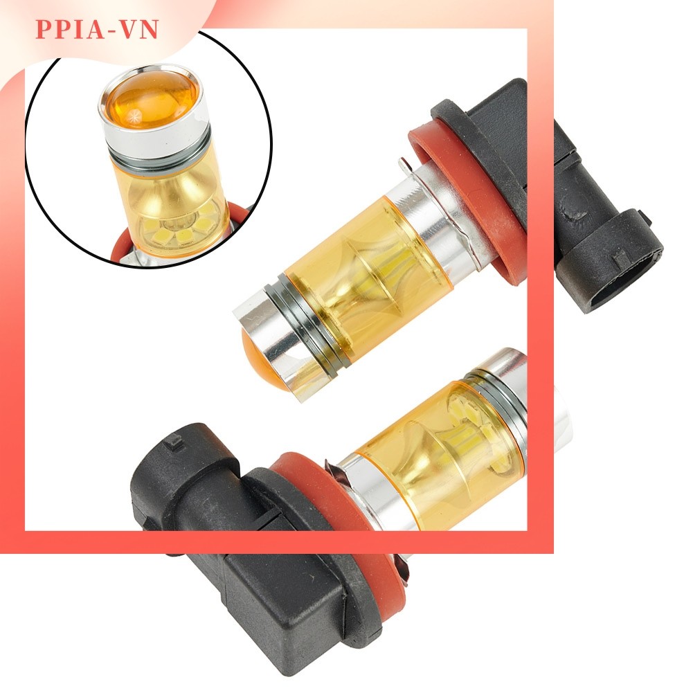[PPIA⭐】 2 Bộ 4300K Xe H11 H8 Đèn Sương Mù Vàng 2323 LED 100W Bóng Đèn DRL