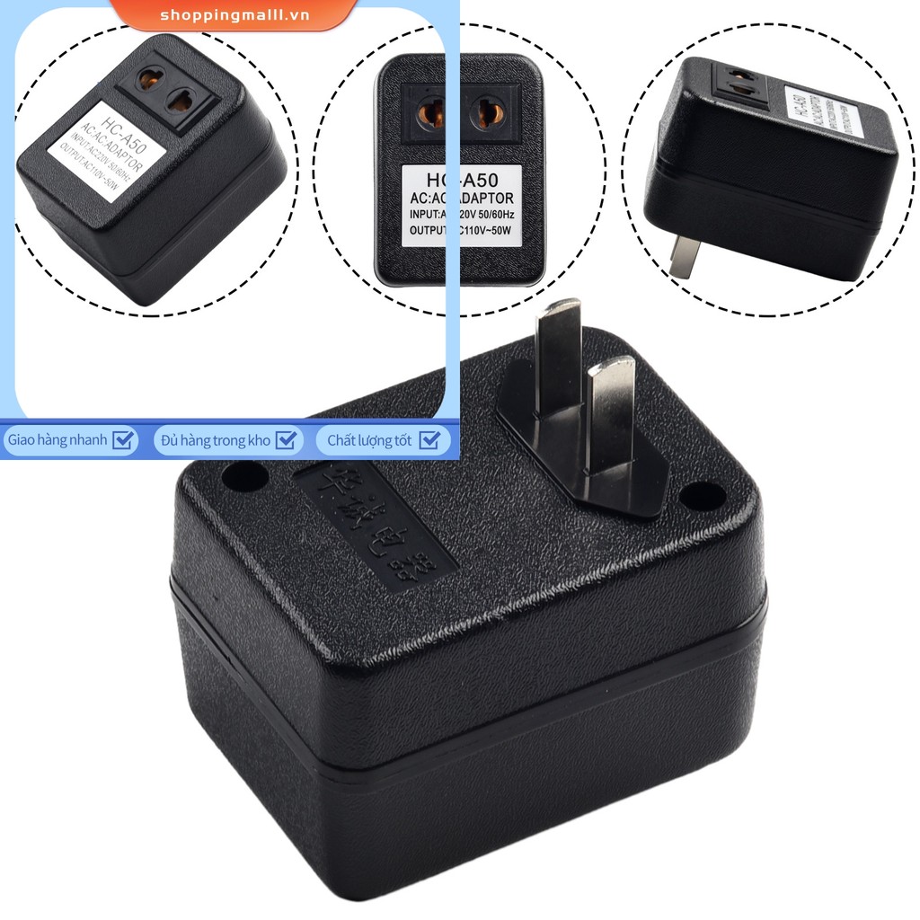 【 SPML⭐】 Bộ chuyển đổi du lịch biến áp bước xuống 50W AC 220V sang 110V / 110V sang 220V