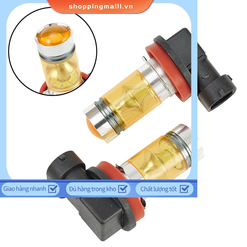 【 SPML⭐】 2 Bộ 4300K Xe H11 H8 Đèn Sương Mù Vàng 2323 LED 100W Bóng Đèn DRL
