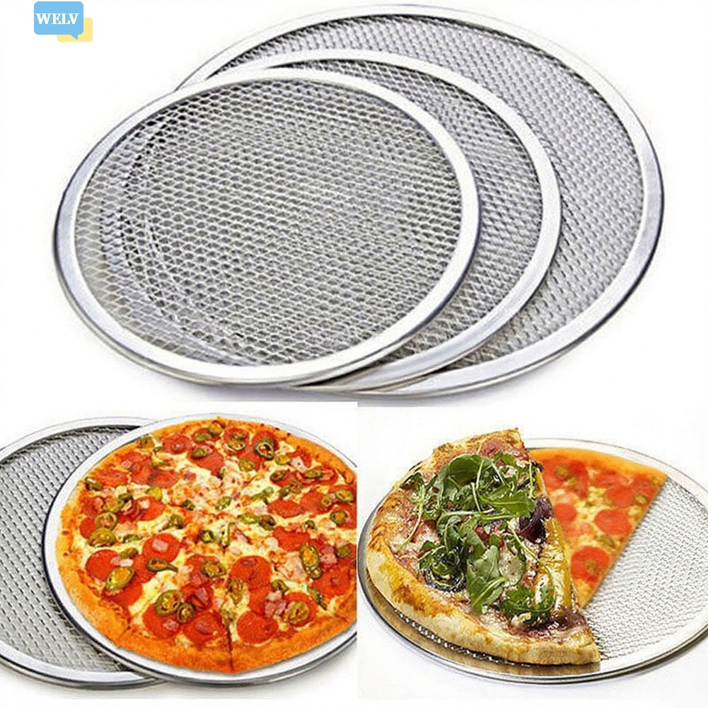 [WELV April] 11 inch Pizza Stone Lưới Nhôm Pizza Màn Hình Pasta Khay Nướng Lưới Pizza❀