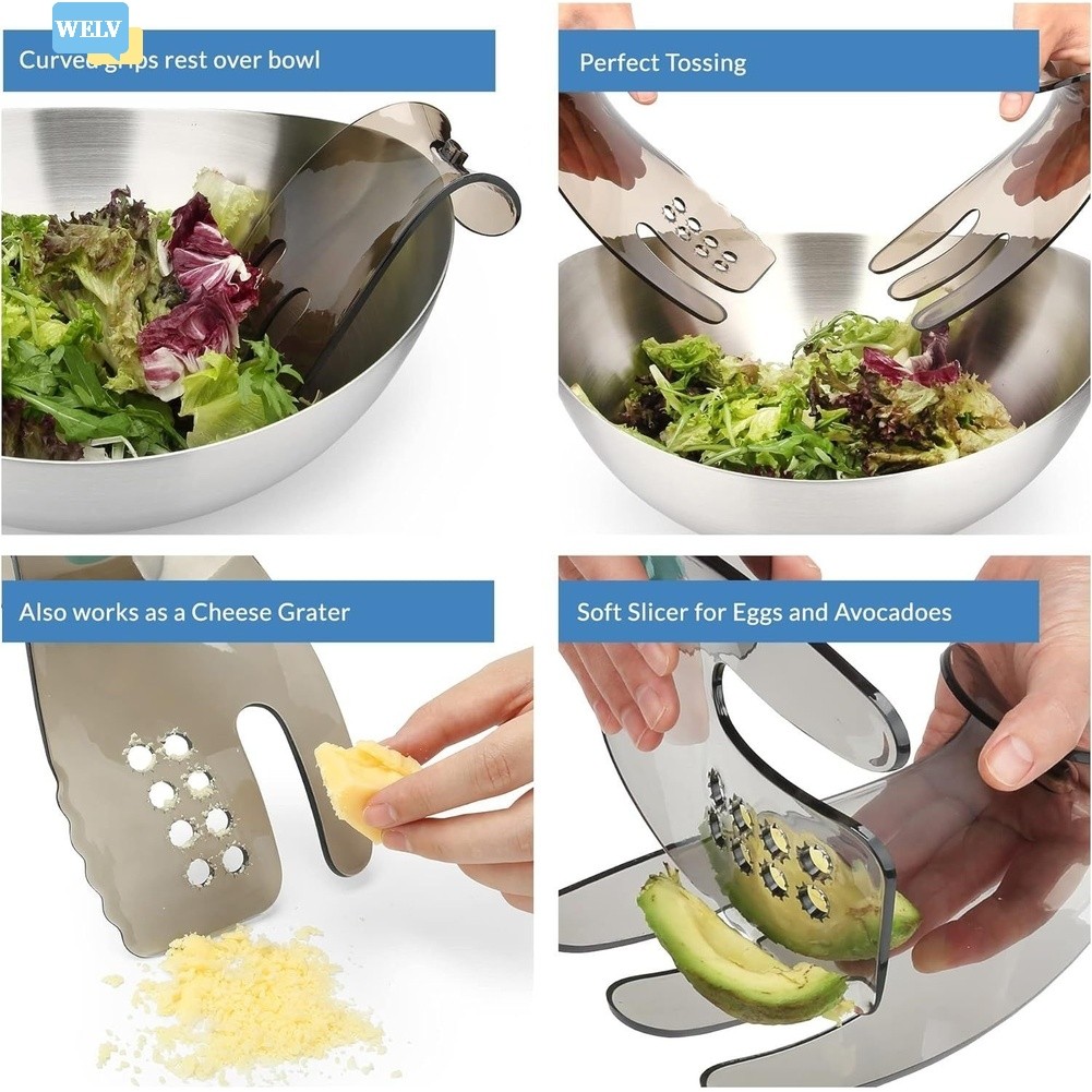 [WELV April] Salad Hands Salad Lưỡi Để Phục Vụ Dụng Cụ Salad Salad Tosser Dụng Cụ Salad❀
