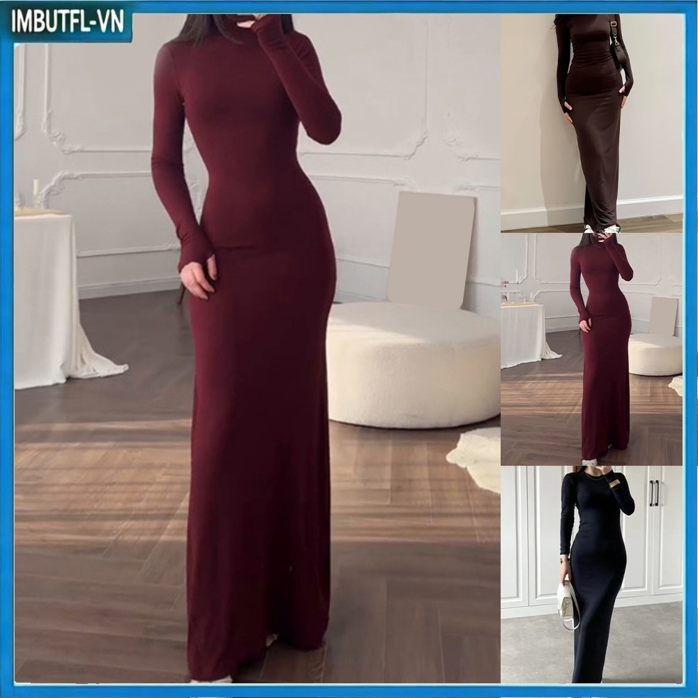 Váy Dài Tay Nữ Ô Mấp Hông Just Fit