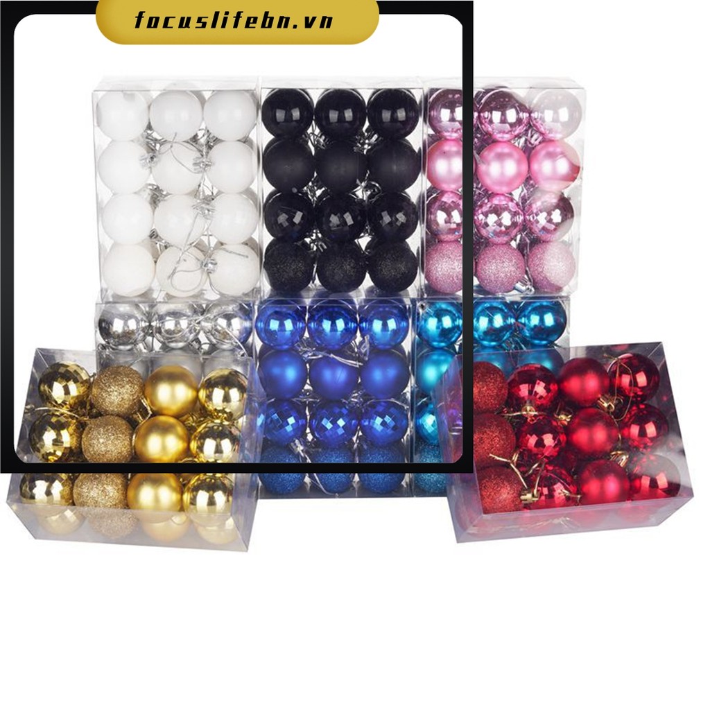 [Giá thanh lý] 24 Cái / bộ 40mm Giáng sinh Cây Giáng sinh Bóng Bauble Treo Trang trí tiệc tại nhà