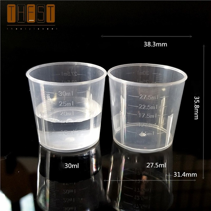 < HEST > 10 chiếc Cốc đo thuốc hai cấp độ bằng nhựa trong suốt 15ml / 30ml 15ml / 30ml❀