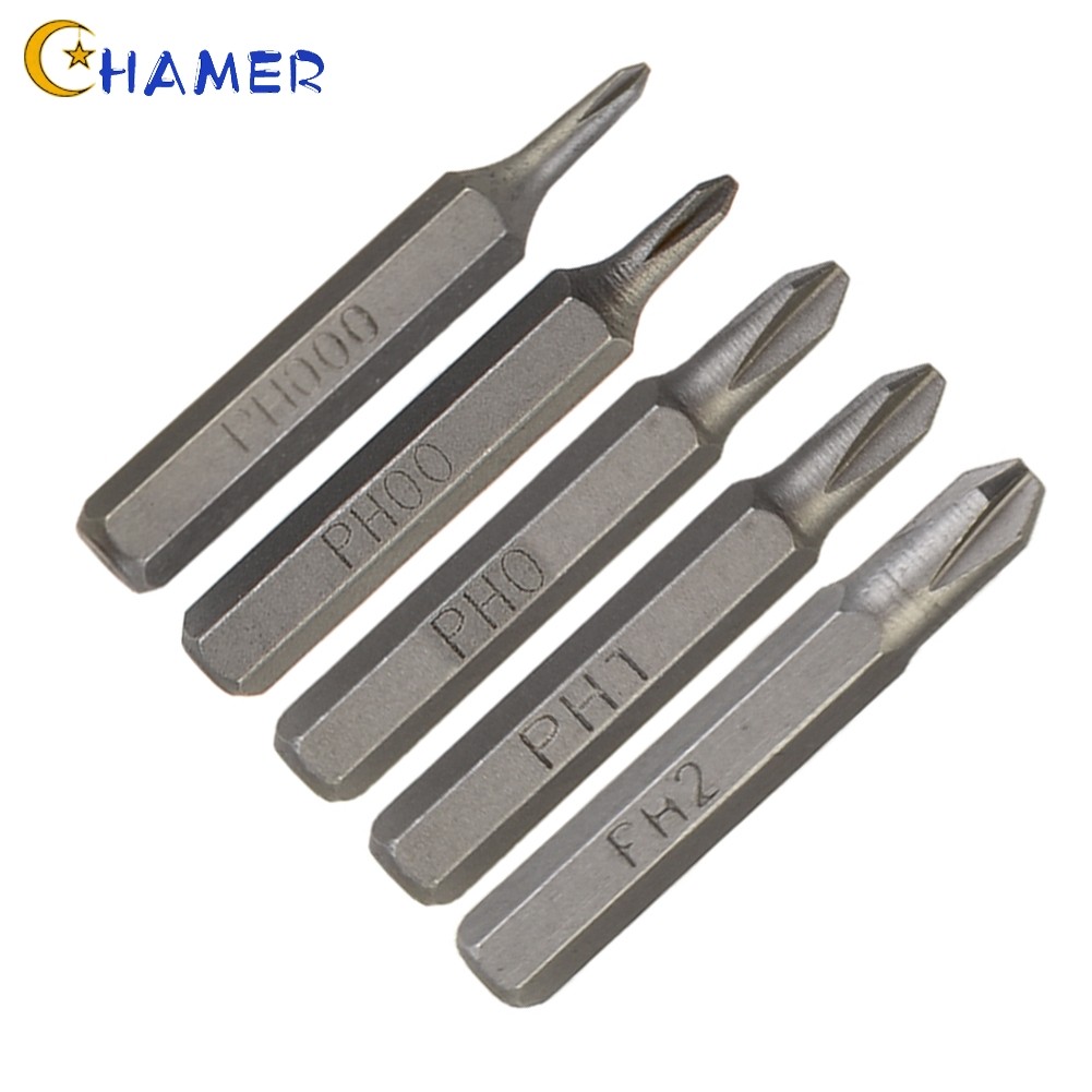 [CHAMER] Mũi tuốc nơ vít chéo H4 × 28mm PH0000 PH000 PH00 PH0 PH1 PH2 4mm Chuôi lục giác❀