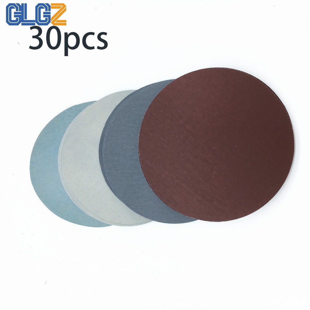 [GLGZ] 30 Đĩa chà nhám tròn 50mm 2Inch 1000-7000Grit Móc và vòng Đĩa giấy nhám tròn
