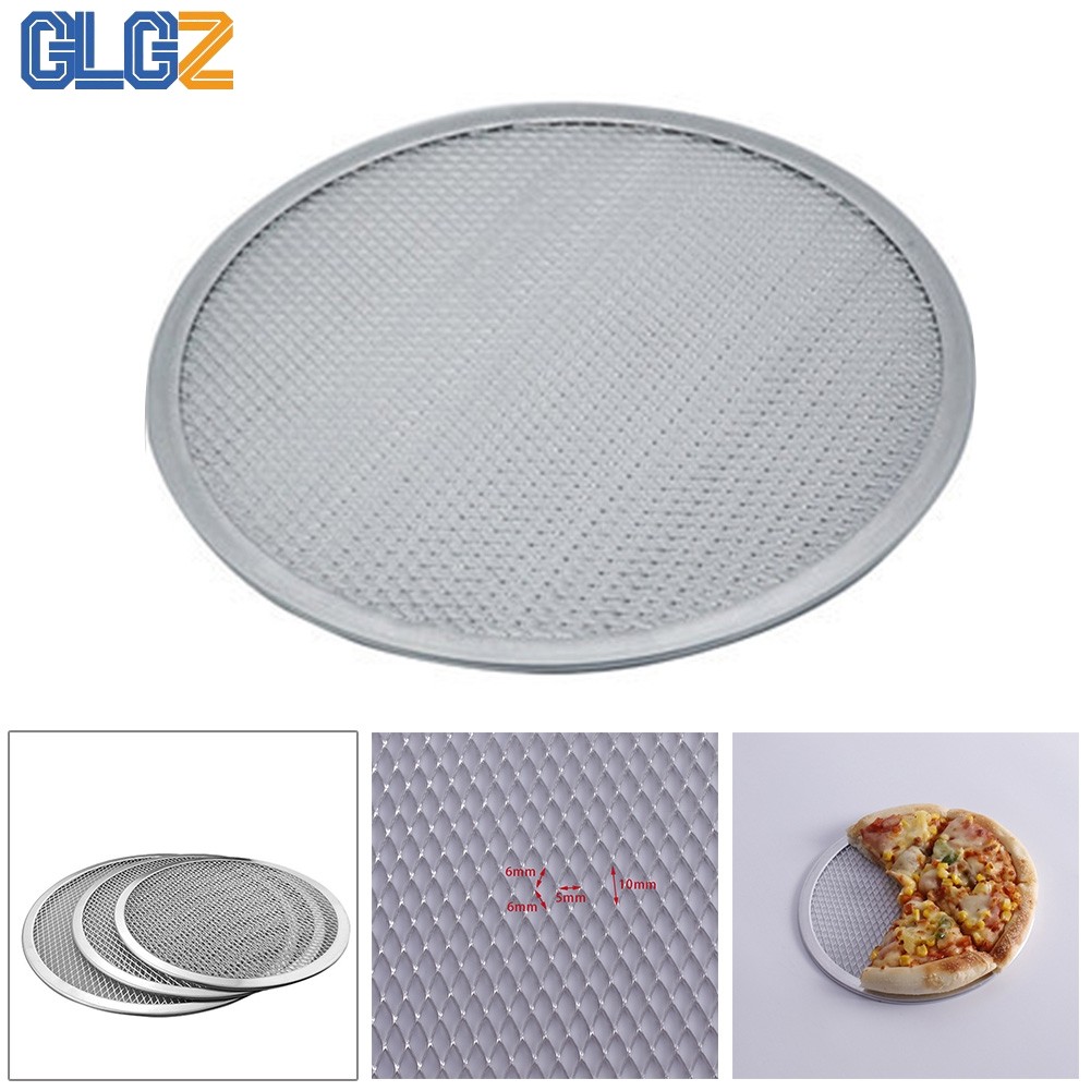 [GLGZ] Pizza Stone Lưới Nhôm Chống Dính Màn Hình Pizza Pasta Khay Nướng Lưới Pizza