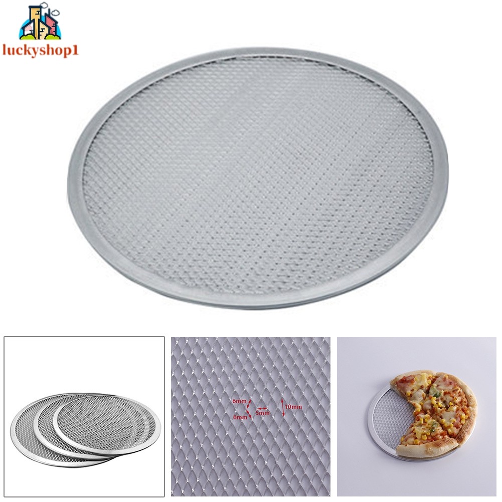 [Lck] Pizza Stone Lưới Nhôm Chống Dính Màn Hình Pizza Pasta Khay Nướng Lưới Pizza