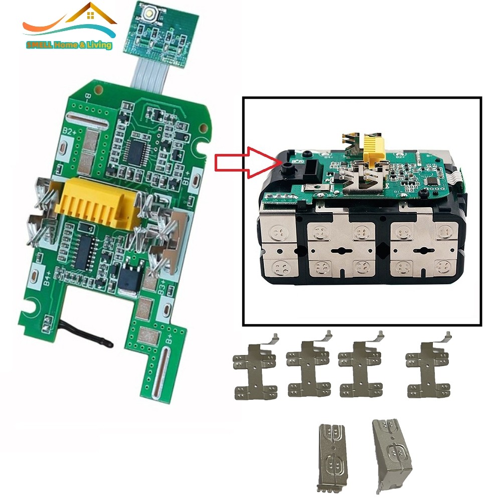 [Smellshi] Bảng mạch bảo vệ sạc BL1830B cho pin 18V 3Ah có tấm niken