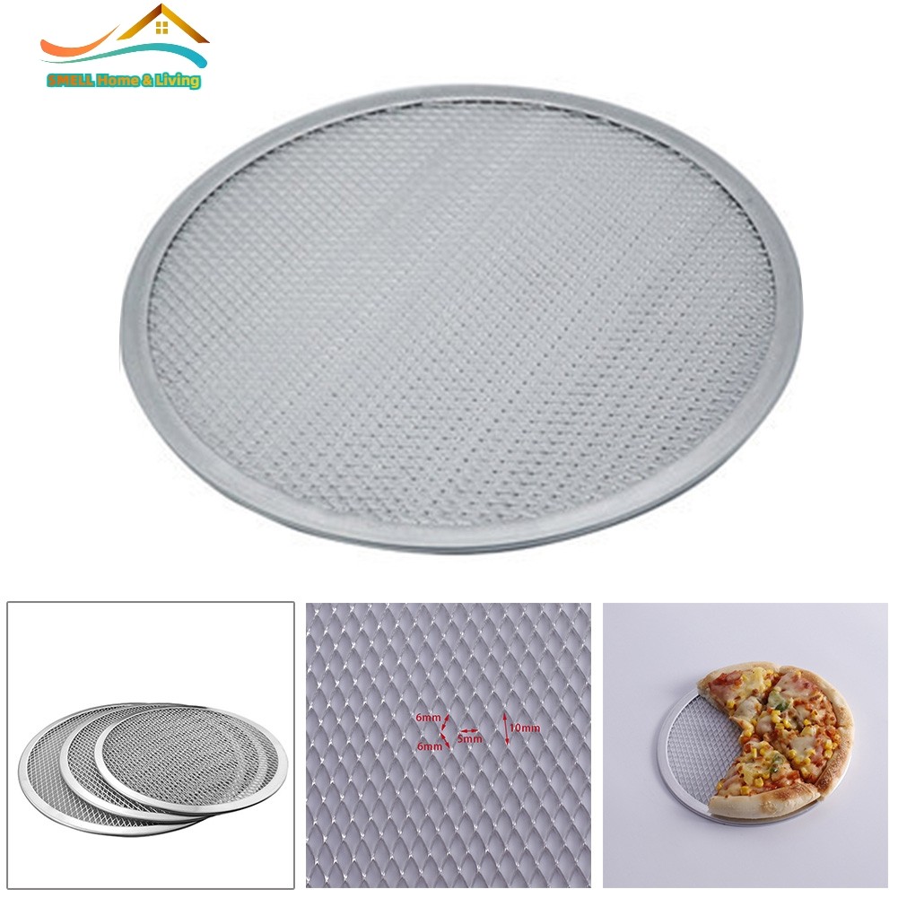 [Smellshi] Pizza Stone Lưới Nhôm Chống Dính Màn Hình Pizza Pasta Khay Nướng Lưới Pizza