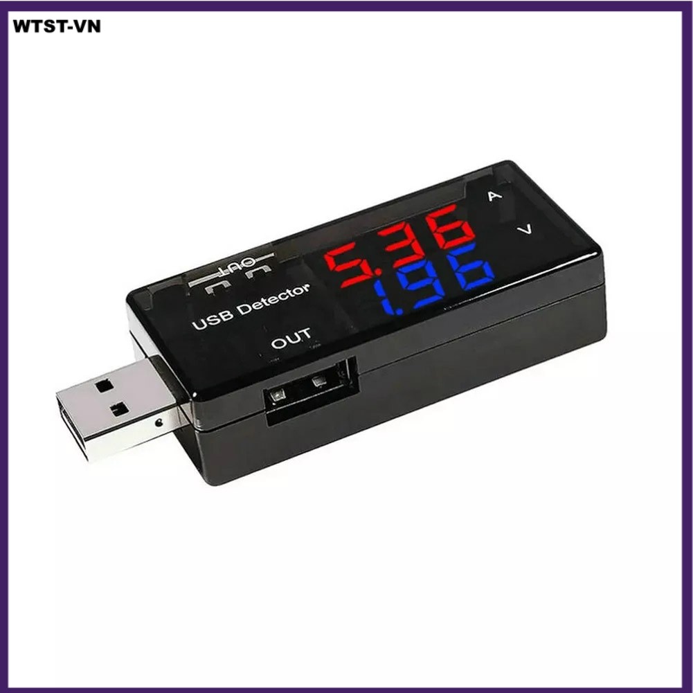 ⛤Wtst-59⛤ USB cho máy kiểm tra bộ sạc Đồng hồ đo dòng điện áp Vôn kế Ampe kế Máy kiểm tra 3-9V 0-5A 