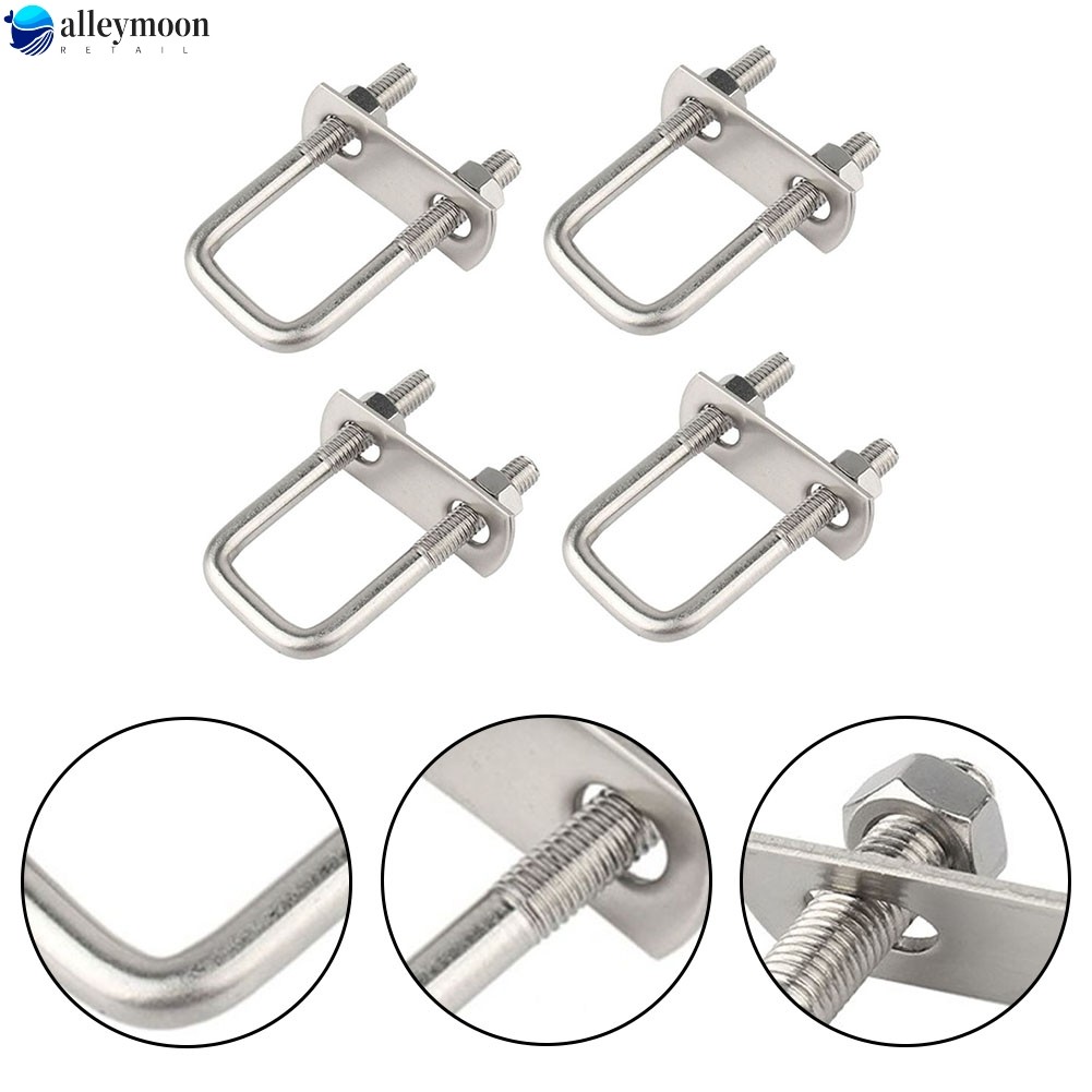 [LEXK] BÓNG U-bolt M6 có ren 50mm x 80mm U-bolt 4 chiếc để kéo xe sửa chữa thuyền