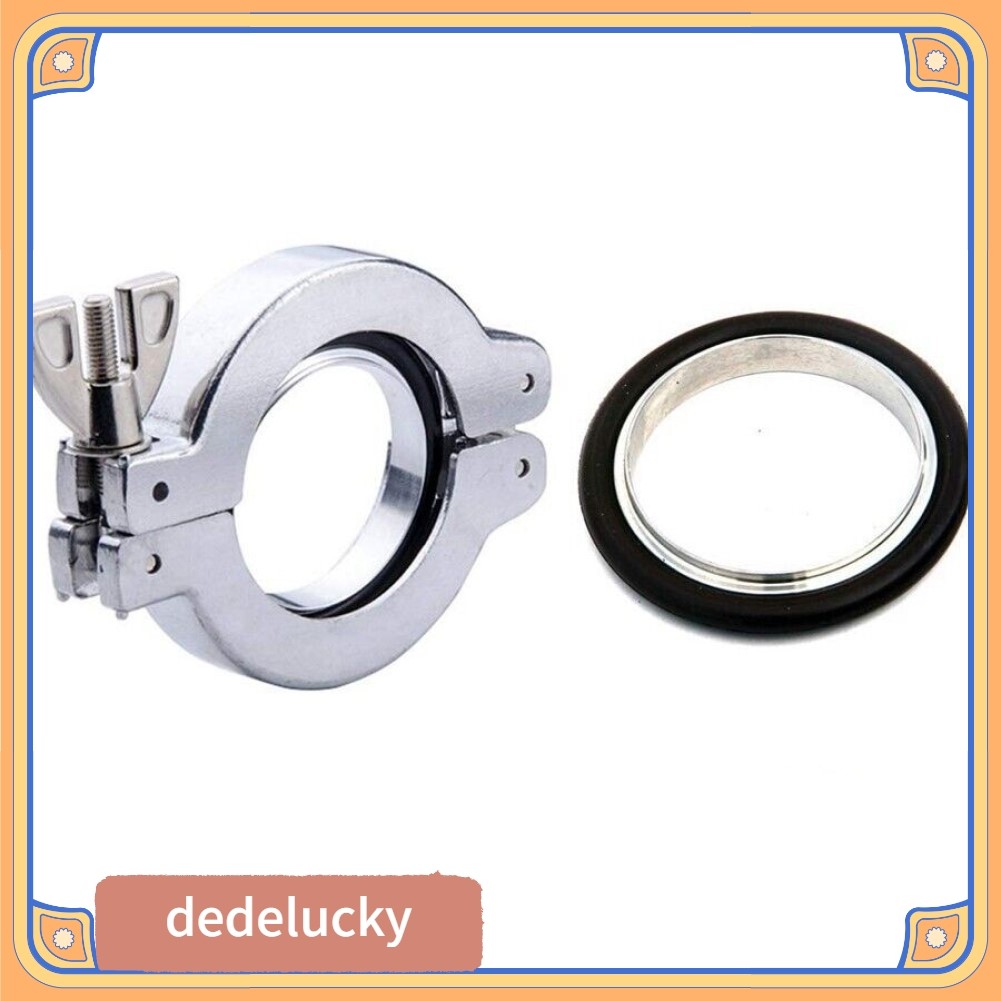 [DELUCY] Bộ kẹp chân không bằng thép không gỉ 304 KF16 KF25 KF40 KF50 Giá đỡ cao su Fluorine