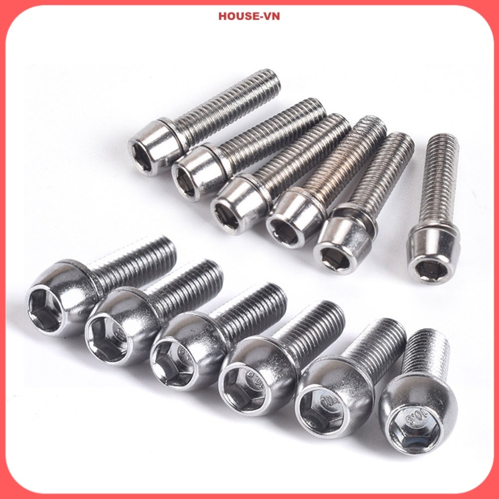 ⭐| HOUSE-512 6 Cái / hộp Bu Lông Thân Vít M5 / M6 Phụ tùng xe đạp đường trường Cao- cho thép chính x