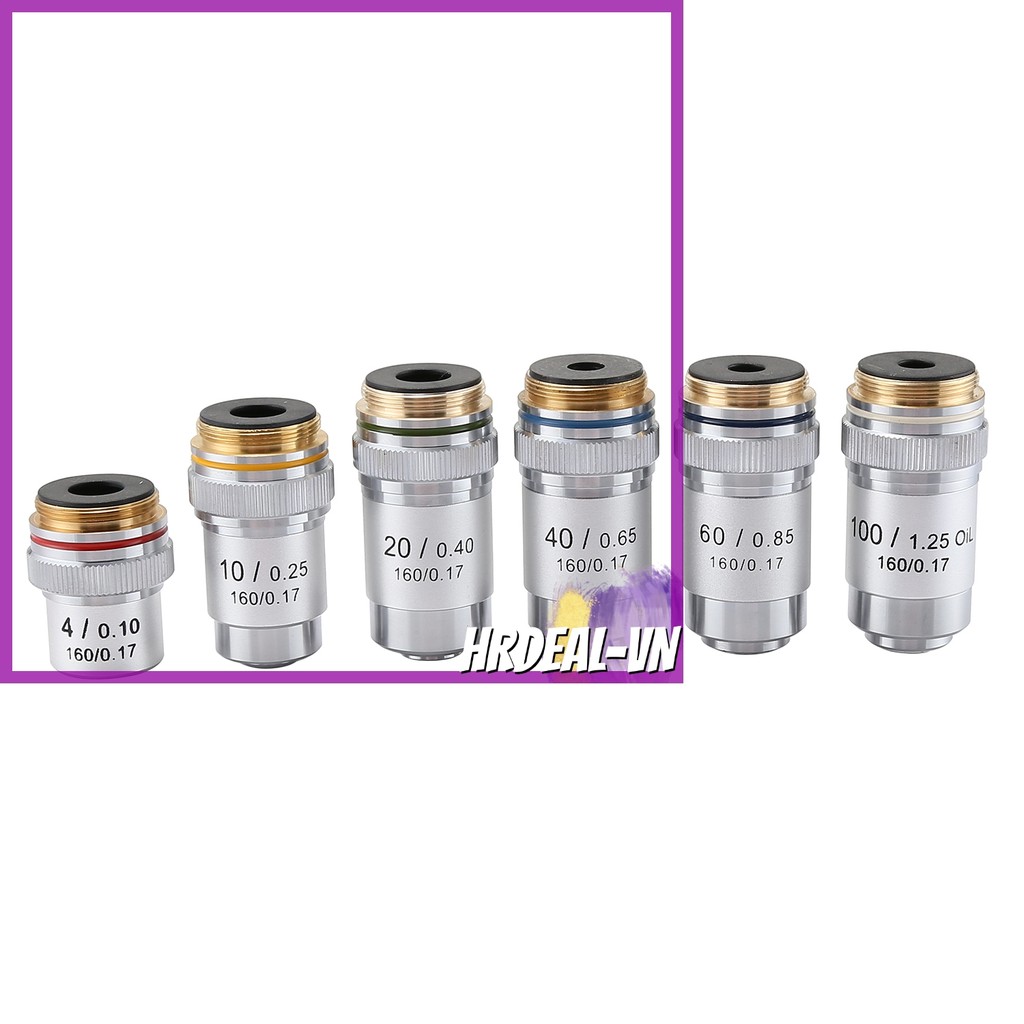 [HRDEAL] Mục tiêu kính hiển vi Achromatic 4X 20X 40X 60X 100X 195