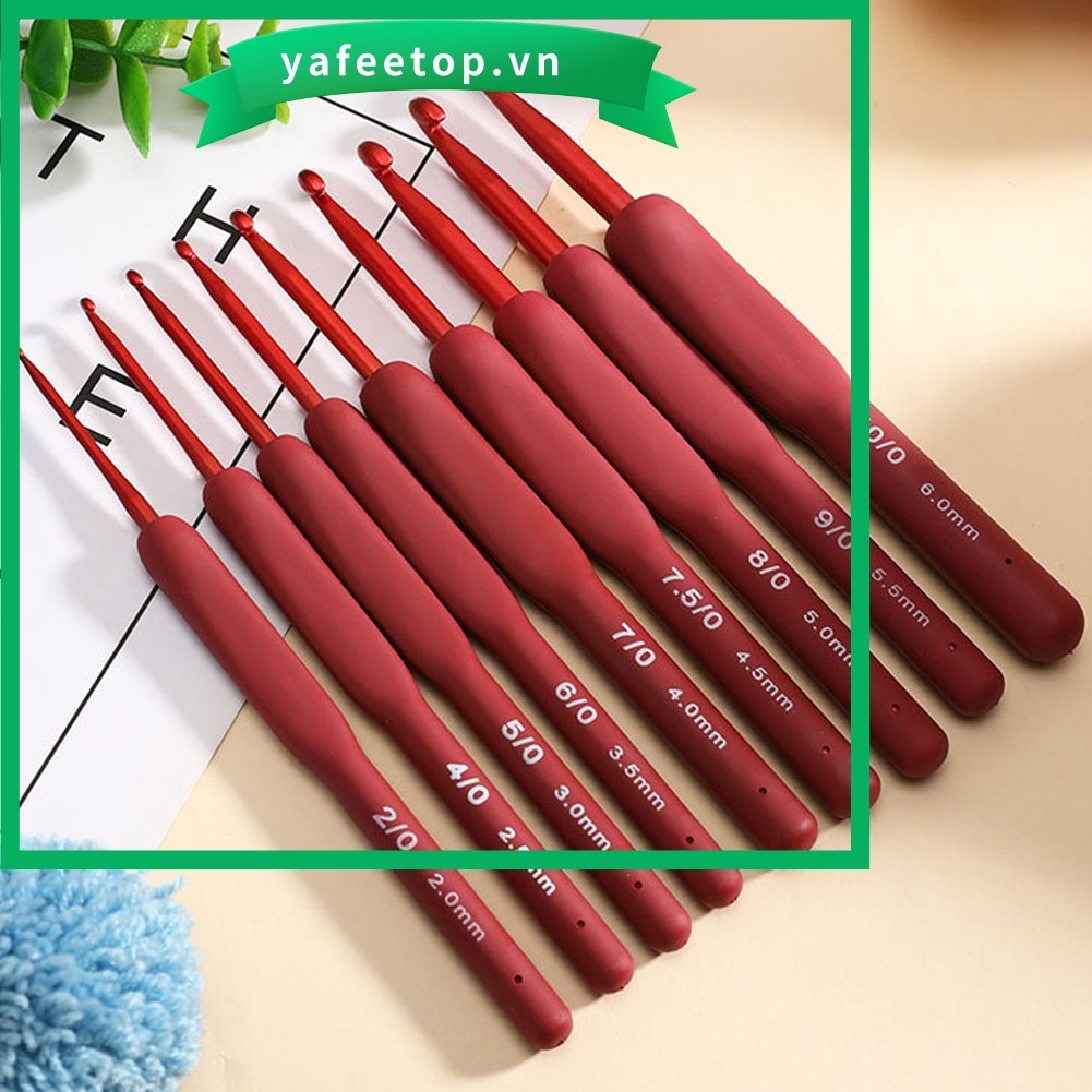 [TOP] 1pc 2mm-6mm Tay cầm tiện dụng Móc móc thủ công Khăn len đan kim