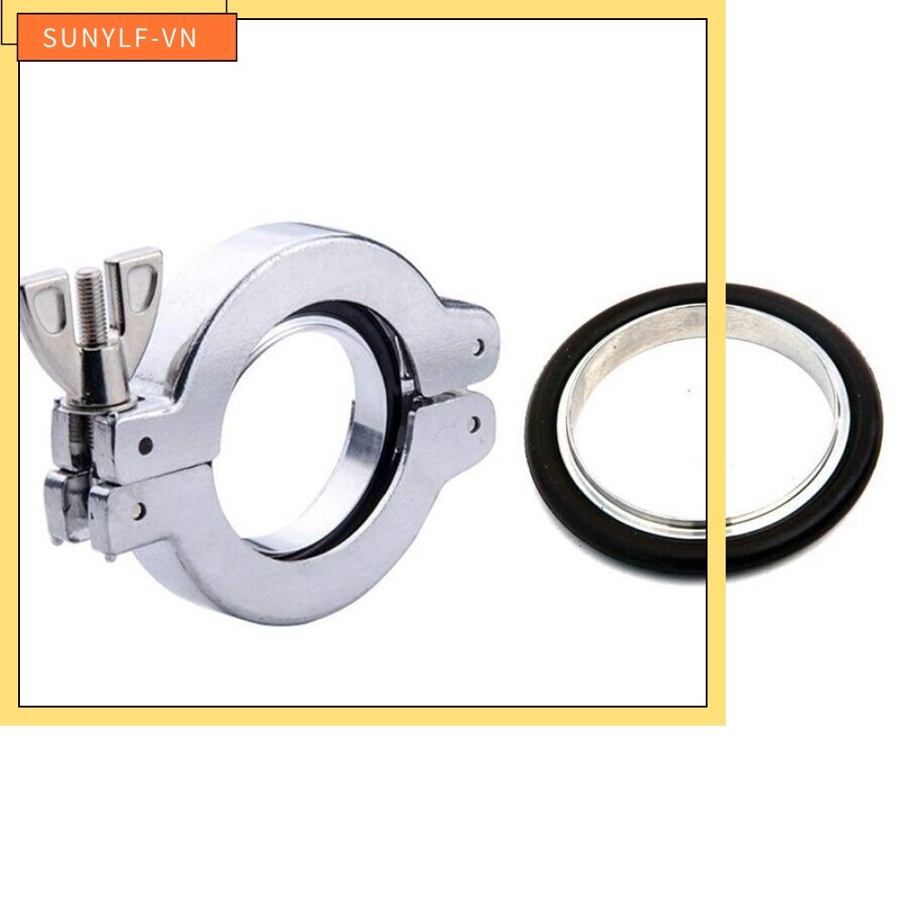 < SUNYLF > Bộ kẹp chân không bằng thép không gỉ 304 KF16 KF25 KF40 KF50 Giá đỡ cao su Fluorine