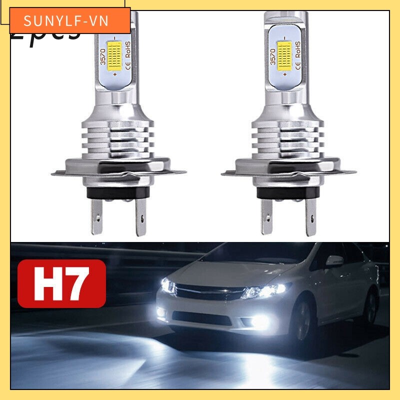 < SUNYLF > Bóng Đèn Pha LED H7 Chùm Thấp Cao 55W 8000LM 6000K Siêu Sáng