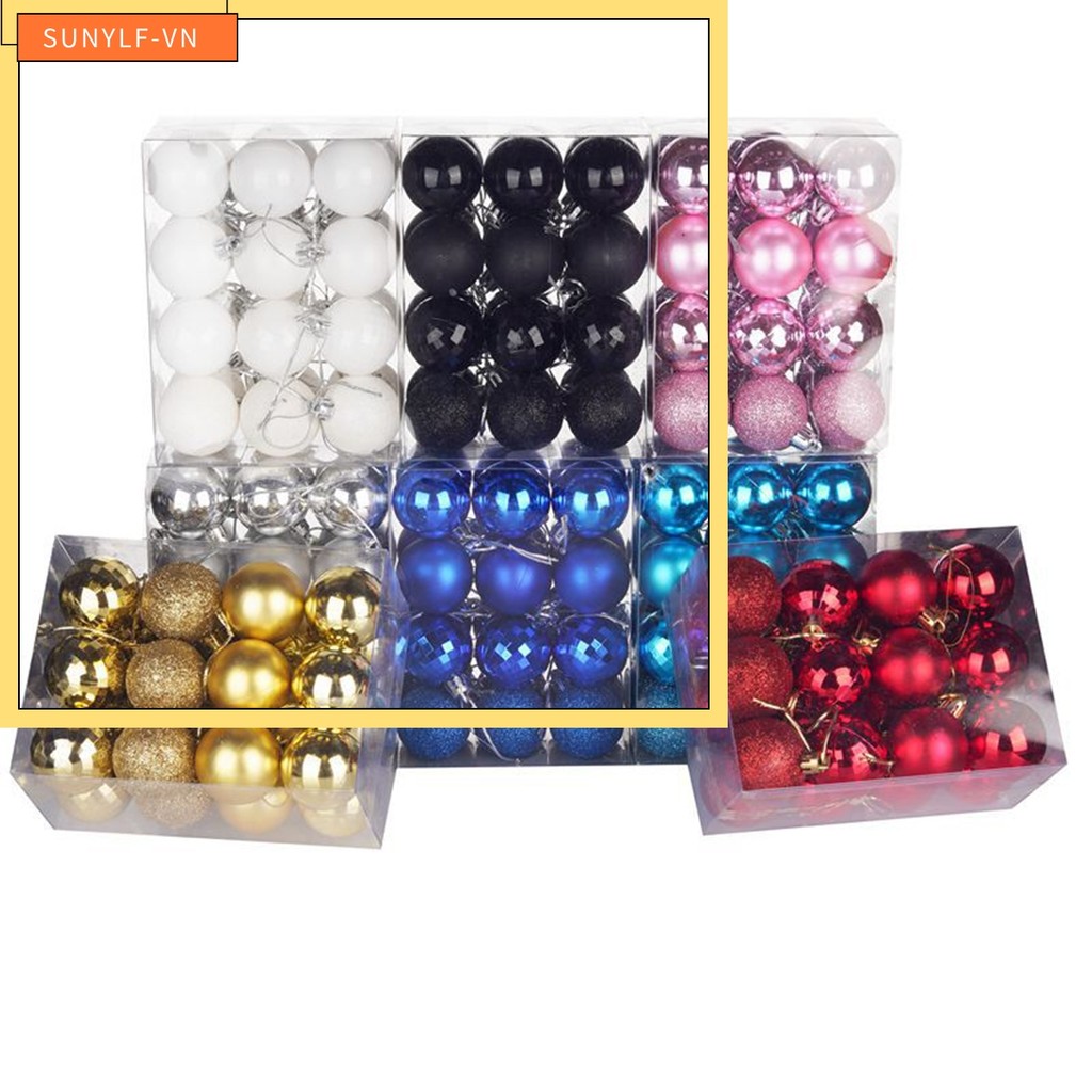 < SUNYLF > 24 Cái / bộ 40mm Giáng Sinh Cây Giáng Sinh Bóng Bauble Treo Trang Trí Tiệc Tại Nhà Trang 