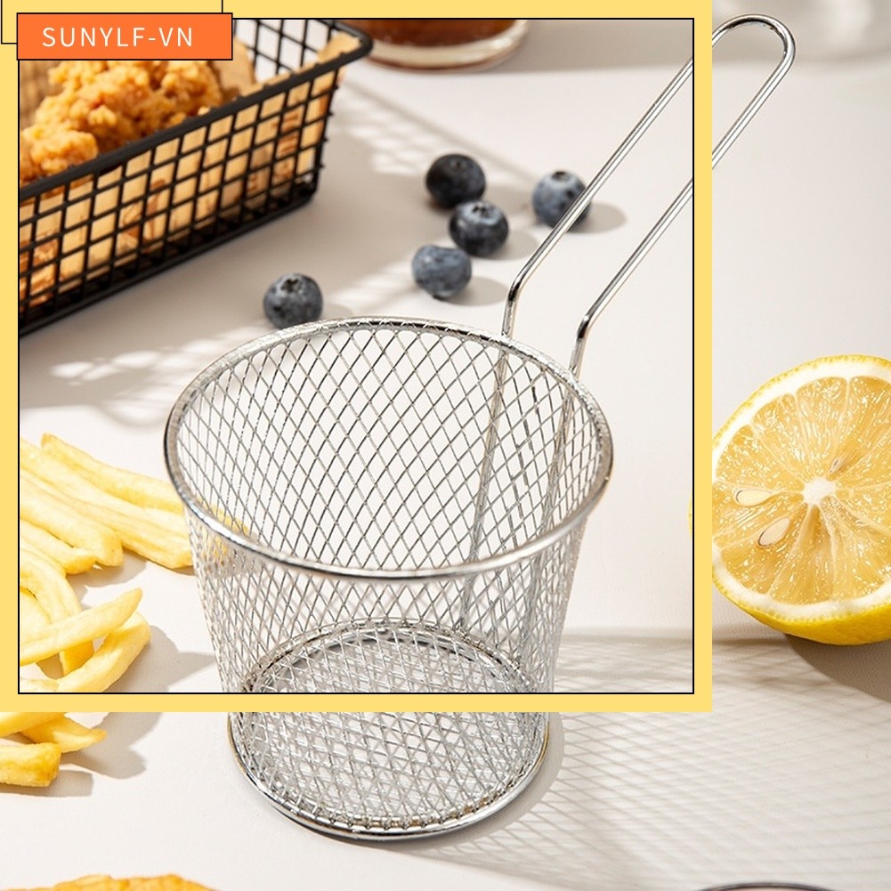 SUNYLF◎Giỏ Chiên Inox CHO Khay Ăn Nhẹ MINI Cho Cánh Gà Khoai Tây