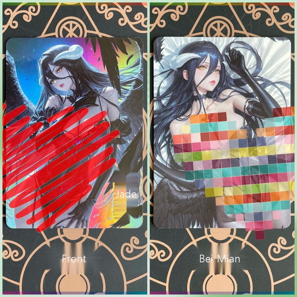 ALBEDO ALBEDO ALBEDO Hai Chiều Anime Flash Card Overlord Hàng Hóa Chịu Lửa Nhiều Màu Sắc Nhấp Nháy D