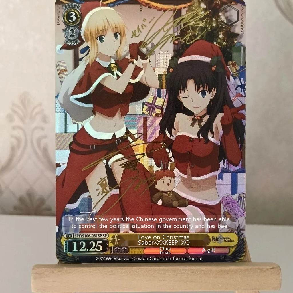 Fgo My King saber Tohsaka Rin Christmas Phiên bản đặc biệt diy Gilding Collection Card