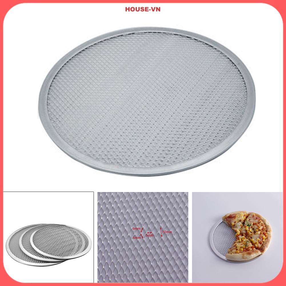 ⭐| HOUSE-64 Pizza Stone Lưới Chống Nhôm Pizza Màn Hình Pasta Khay Nướng Lưới Pizza {house-vn}