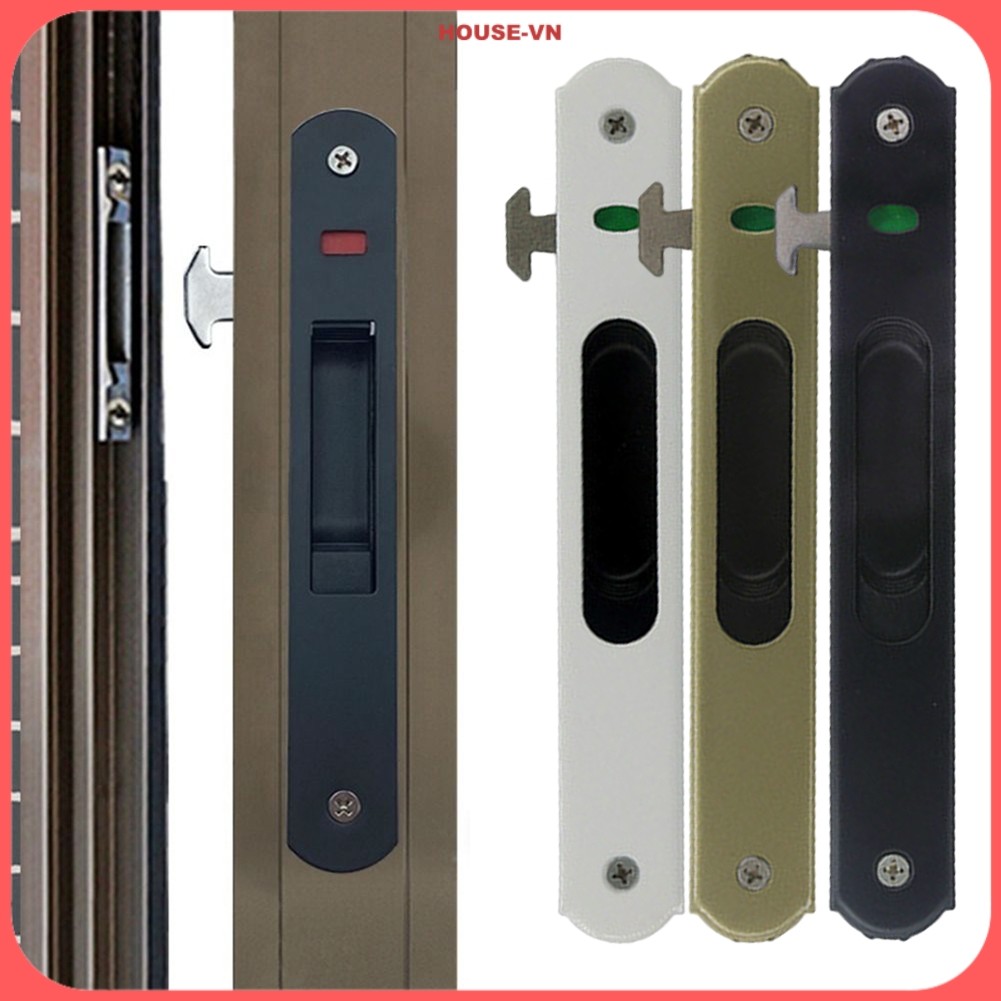 ⭐| Móc khóa cửa trượt hợp kim kẽm HOUSE-64 Khóa nhúng chốt cửa sổ 90 loại vô hình {house-vn}