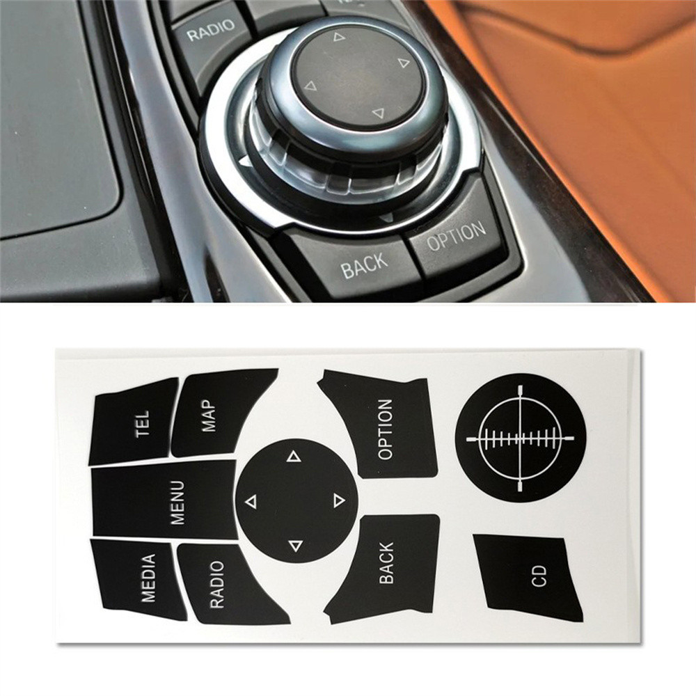 Nhãn dán Decal sửa chữa nút ô tô cho BMW E90 E92 iDrive