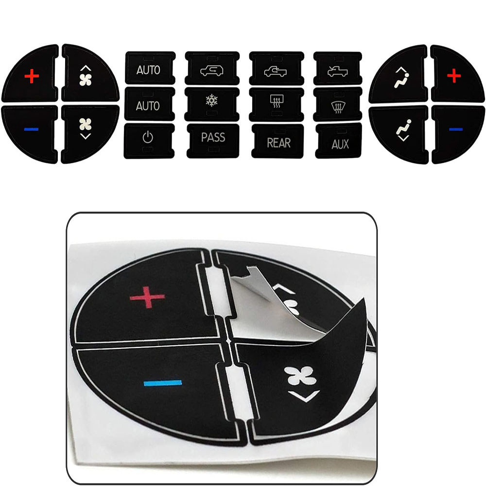 Decal Vinyl Nút Dash AC màu đen cho Chevy Silverado GMC Sierra