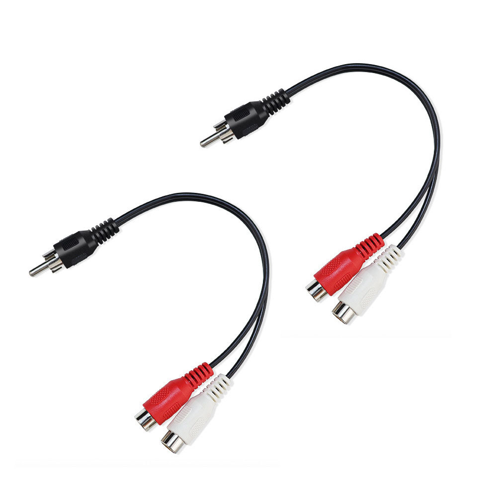 Cáp chia 2x RCA Male sang 2 RCA Female Y Splitter Cable