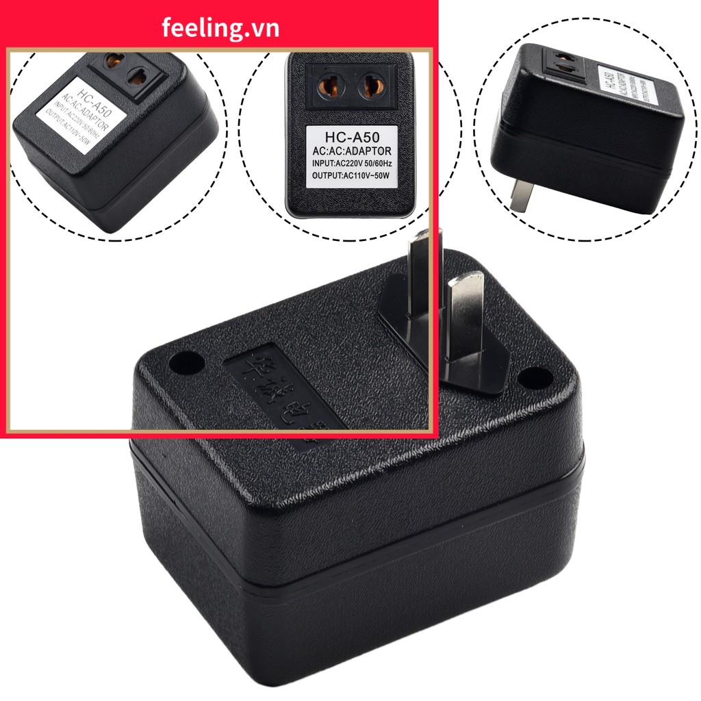 [FEELING] Bộ chuyển đổi du lịch biến áp bước xuống 50W AC 220V sang 110V / 110V sang 220V