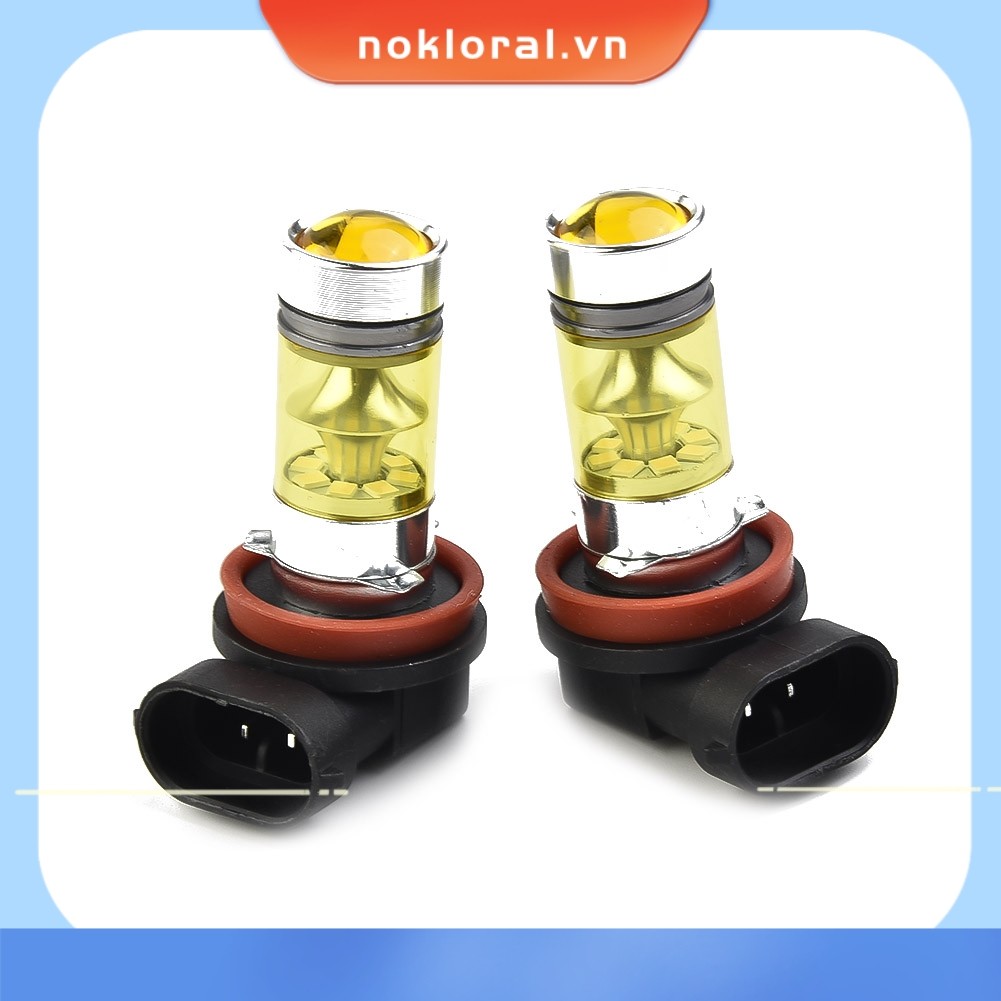 [NKRA] 2x H11 H8 Bóng Đèn Led Sương Mù Vàng 4300K 100W 1500LM DRL Siêu Sáng