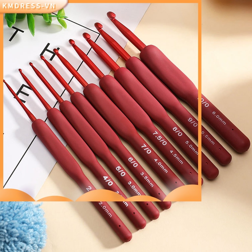 [KMDRESS] 1 Tay cầm tiện dụng 2mm-6mm Móc móc thủ công Khăn len đan kim