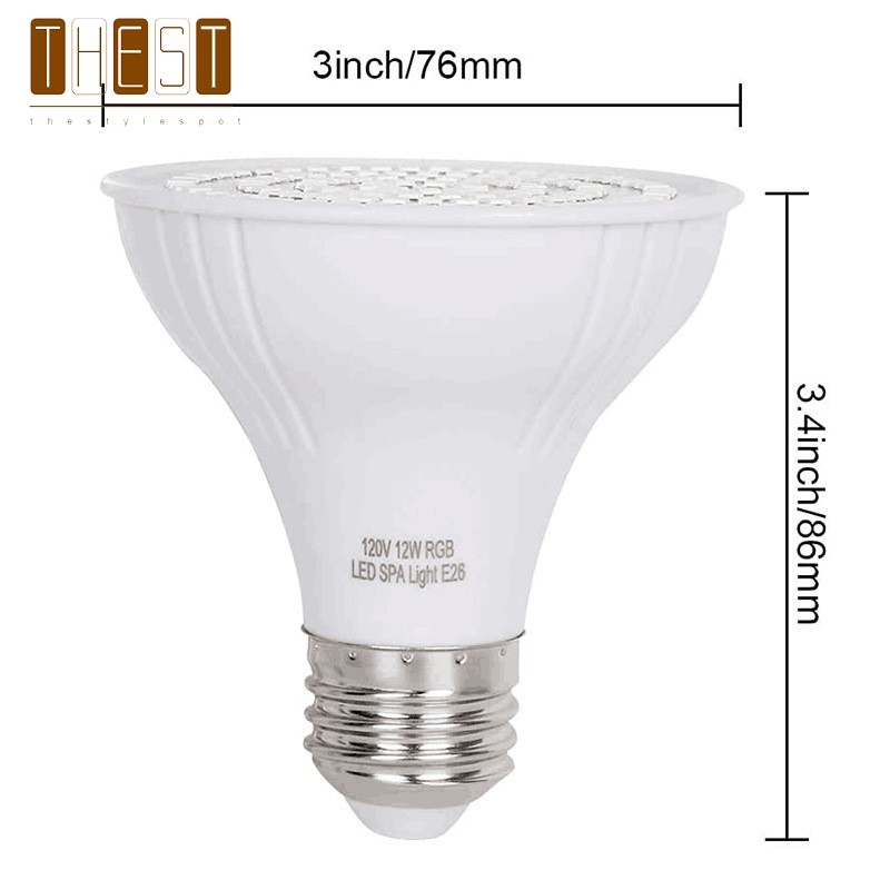 {July in New} baseE26 / E27 LED SPA Đèn bể bơi Điều khiển từ xa RGB dưới nước 12W IP68 Chống nước
