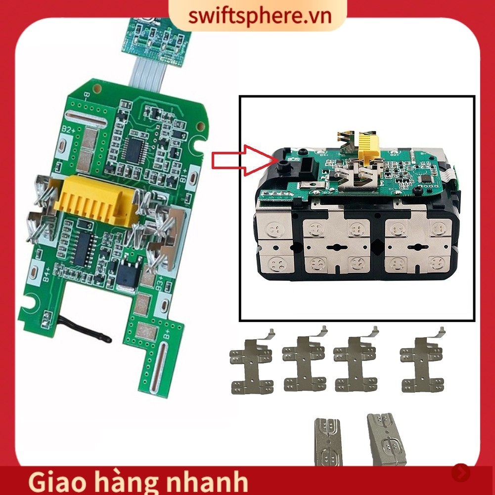 [SSPE] Bảng mạch bảo vệ sạc BL1830B cho pin 18V 3Ah có tấm niken
