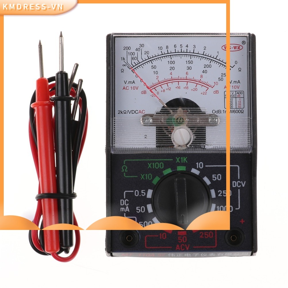 [KMDRESS] Dc / ac 250V 1000V Vôn kế 250ma Ampe kế Máy đo vạn năng tương tự Mf-110a