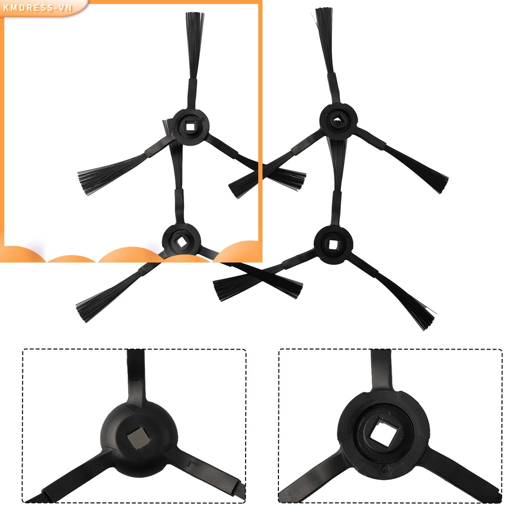 【 KMDRESS 】 4 Bàn chải bên cho Eufy cho RoboVac L35 Hybrid / L35 Hybrid + / LR30 Hybird +