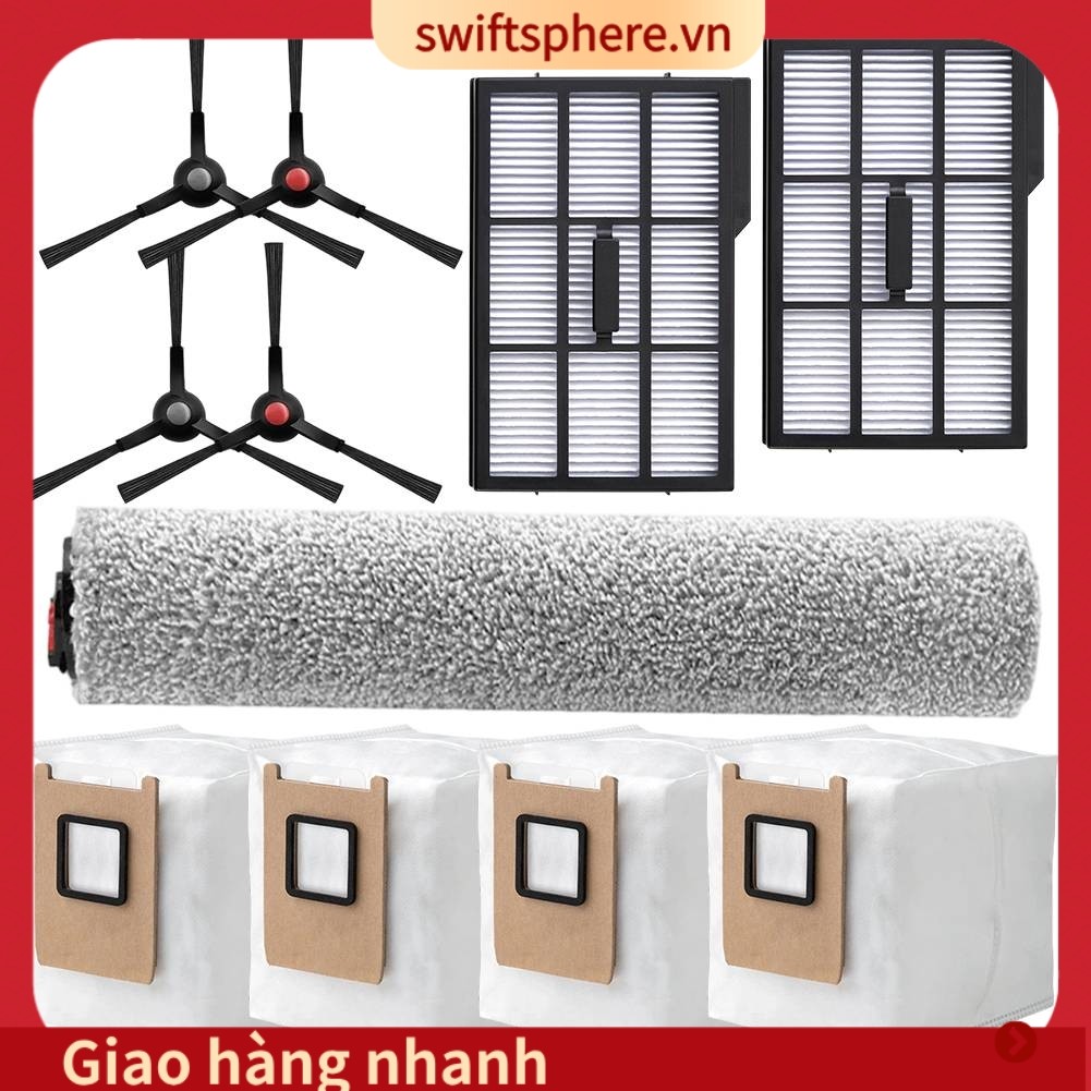 [SSPE] Phụ kiện Bàn chải bên hông Túi đựng bụi Cây lau nhà Tương thích cho Eufy cho Omni E25 E28